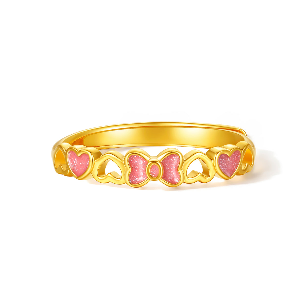 "Honey" 999 24K Gold Ring Bow 2.44-3.04g A0113239