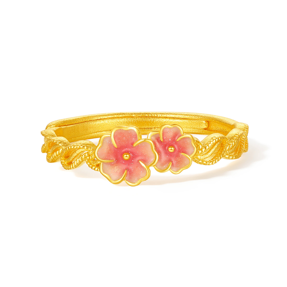 999 24K Gold Ring Flower 2.1-2.7g A0113199