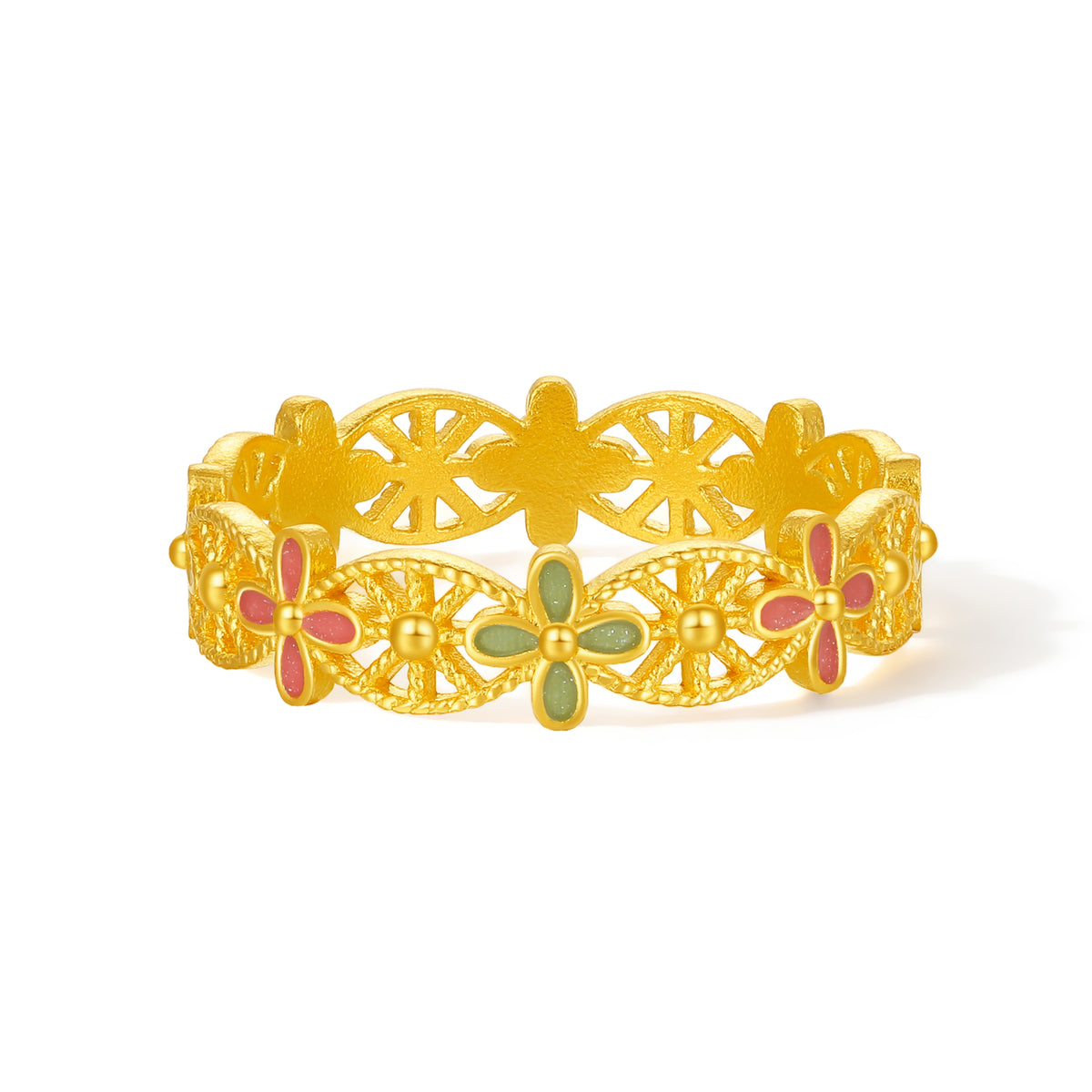 999 24K Gold Ring Flower 2.35-2.85g A0113198