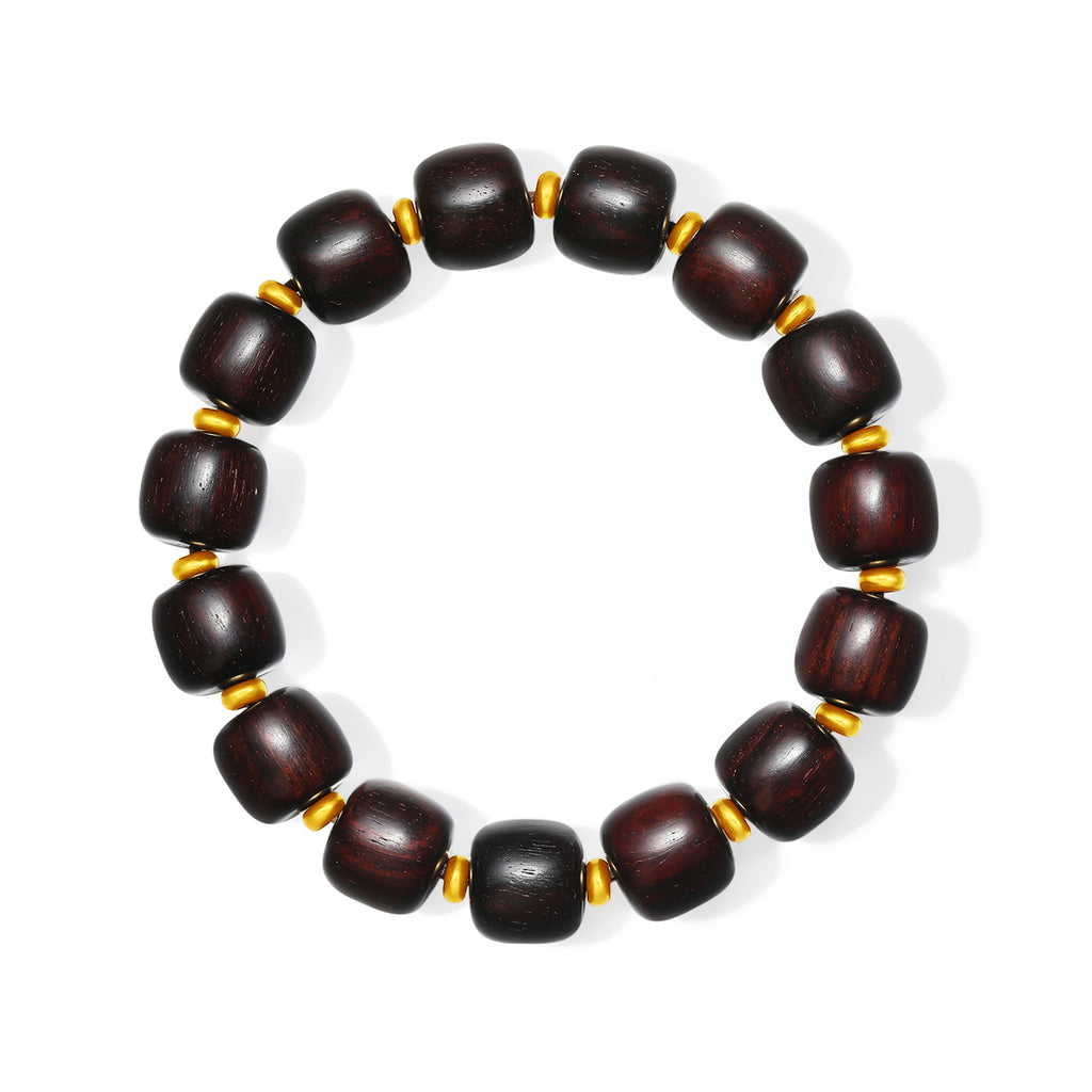 24K Gold Beaded Bracelet Sandalwood 0.75-1g A1920995