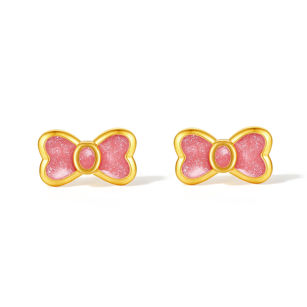 "Honey" 999 24K Gold Earrings Bow 1.4-1.9g A0913240