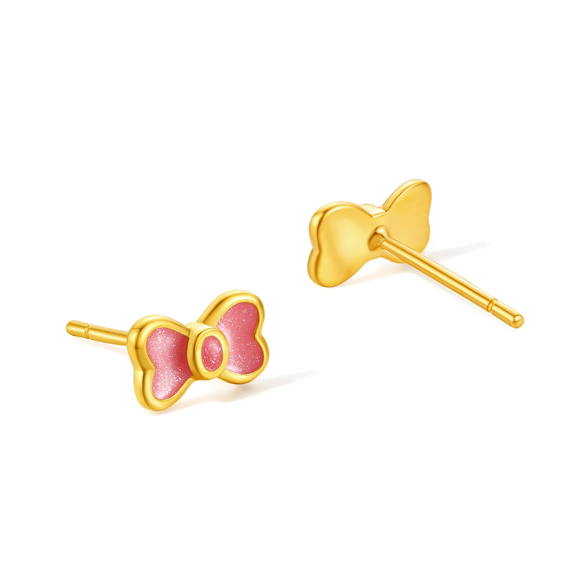 "Honey" 999 24K Gold Earrings Bow 1.4-1.9g A0913240