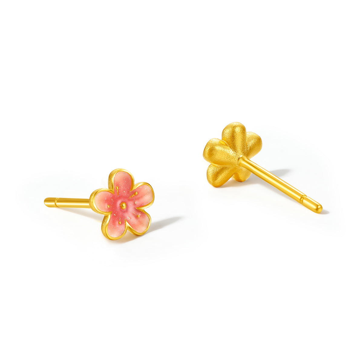 999 24K Gold Earrings Flower 1.08-1.48g A0913197