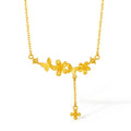 "Annie's Garden" 999 24K Gold Pendant Necklace Flower 4.3-4.9g A0613064