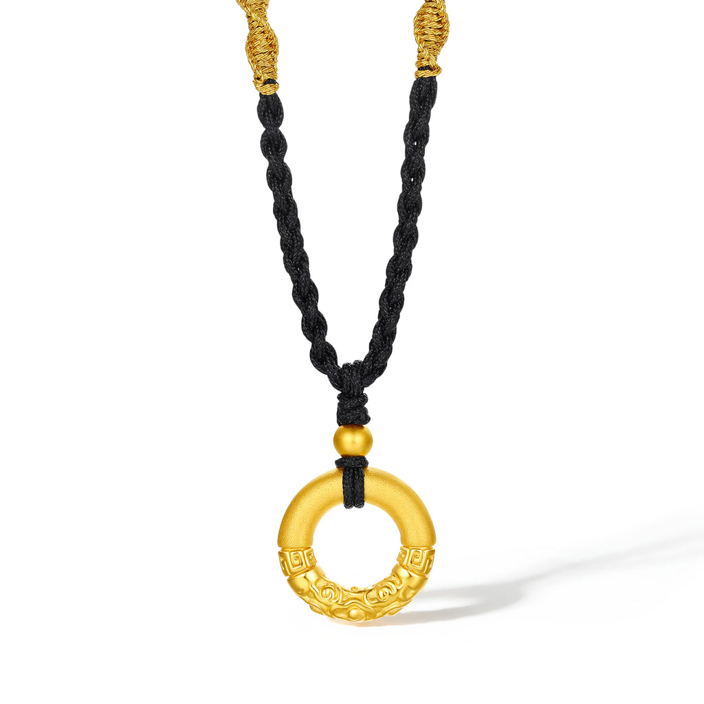24K Gold Pendant Peace Buckle 1.1-1.4g A0413219