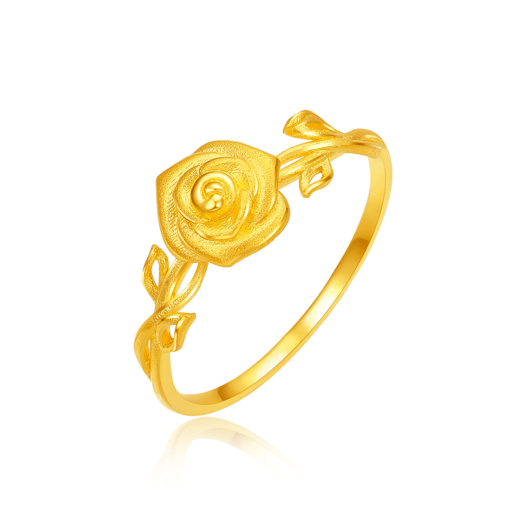 “Dream in the Garden” 999 24K Gold Ring Flower 2.23-2.65g A0115066