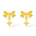 999 24K Gold Earrings Bow 1.7-2g A0913718
