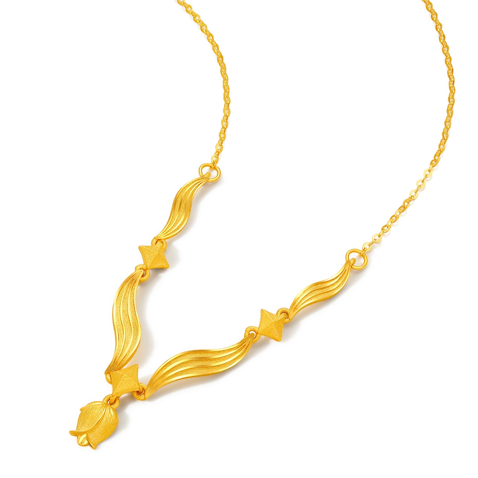 "Annie's Garden" 999 24K Gold Pendant Necklace Flower 3.6-4.2g A0613054