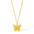 999 24K Gold Pendant Necklace Butterfly 4-4.4g A0613726