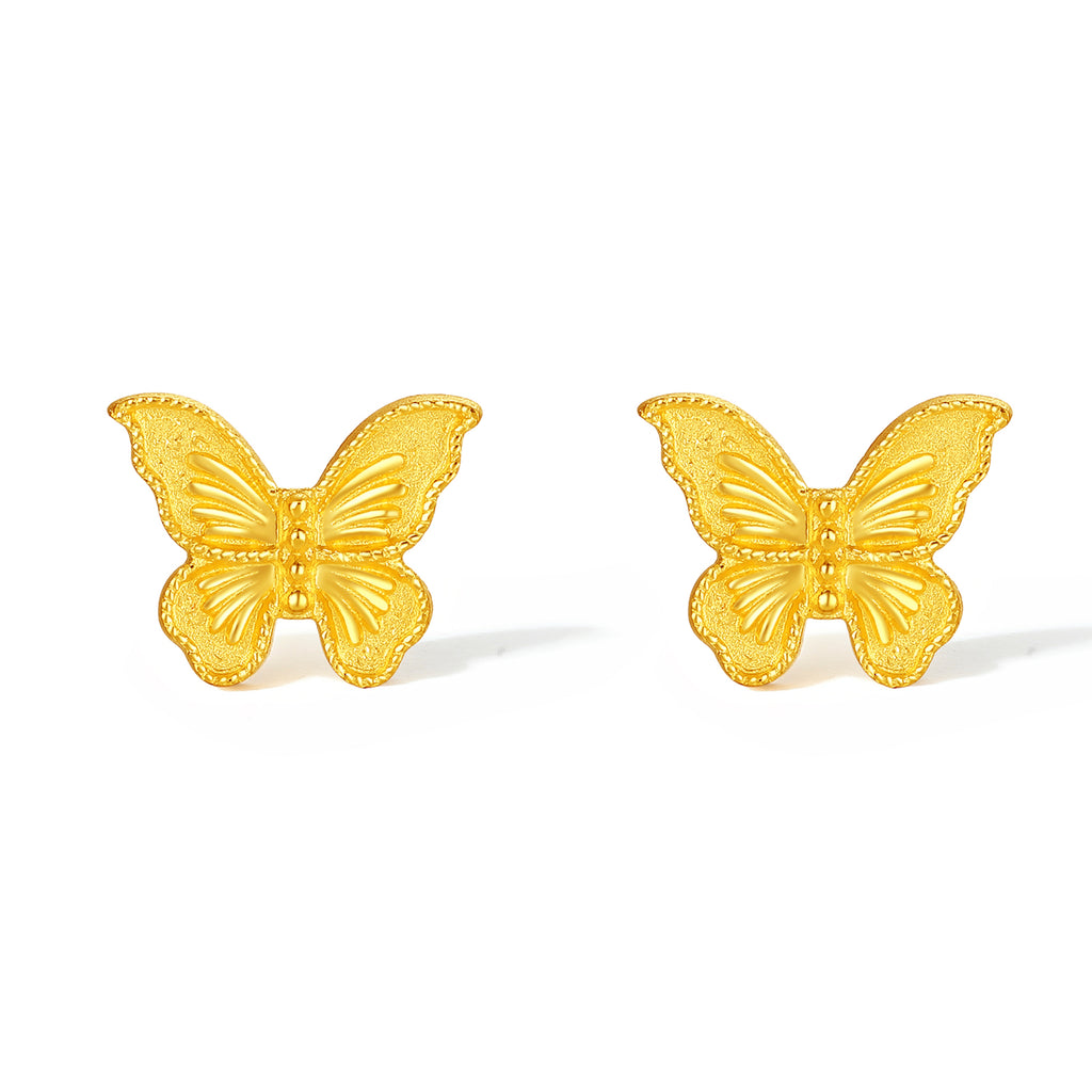 999 24K Gold Earrings Butterfly 1.9-2.2g A0913727