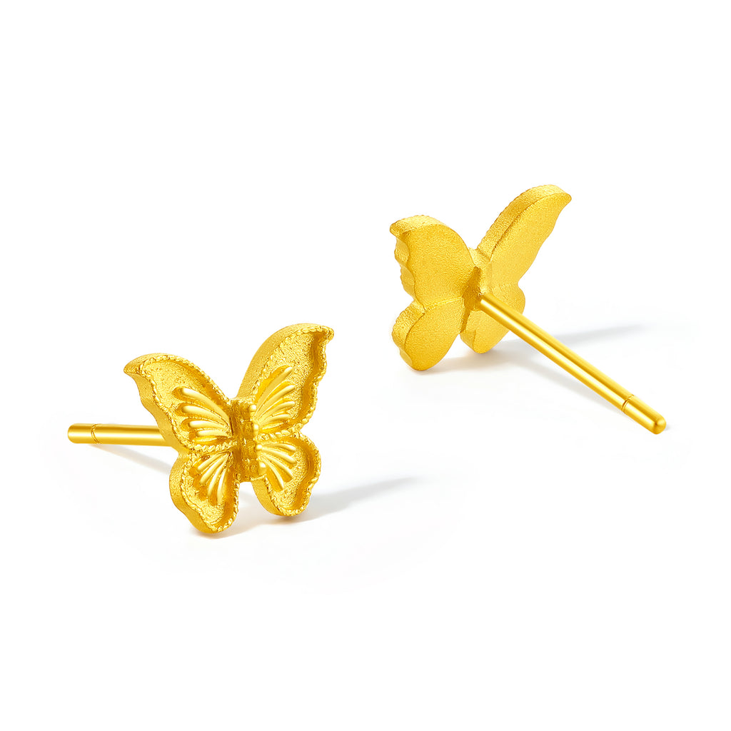 999 24K Gold Earrings Butterfly 1.9-2.2g A0913727