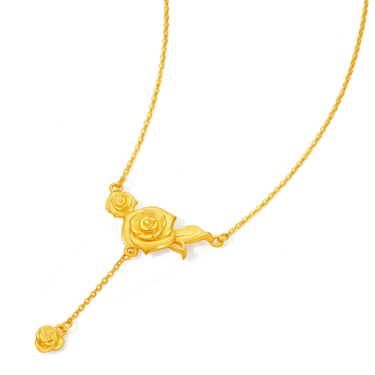“Dream in the Garden” 999 24K Gold Pendant Necklace Flower 5.05-5.58g A0615067