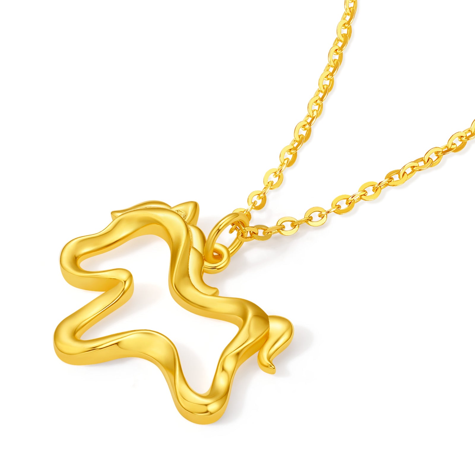 'Year of the Horse' Au750 18K Gold Pendant Necklace Horse 1.7-2.1g 40cm-45cm C0623337