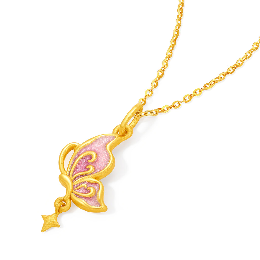 “Dream in the Garden” 24K Gold Pendant Butterfly 1-1.3g A0415065
