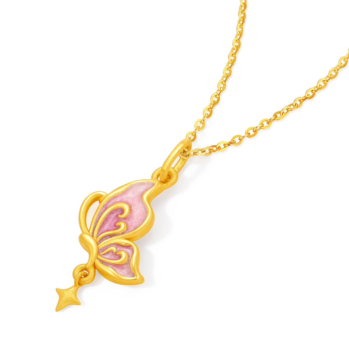 “Dream in the Garden” 24K Gold Pendant Butterfly 1-1.3g A0415065