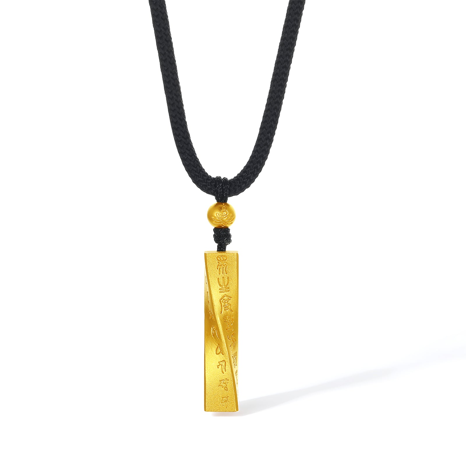 九華山 999.9 24K 金吊墜項鍊 佛教經文 A0415260