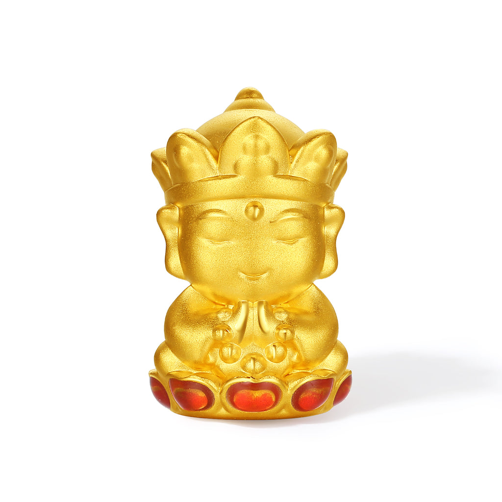 'Jiuhua Mountain' 24K Gold Charm Bracelet Ksitigarbha Bodhisattva 17cm & 19cm A1614672