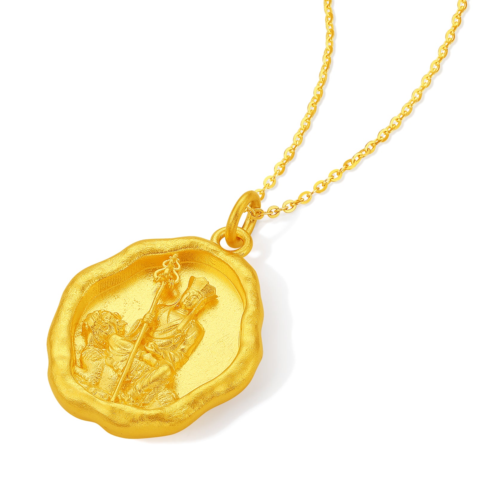 'Jiuhua Mountain' 999.9 24K Gold Pendant Ksitigarbha Bodhisattva A0415249