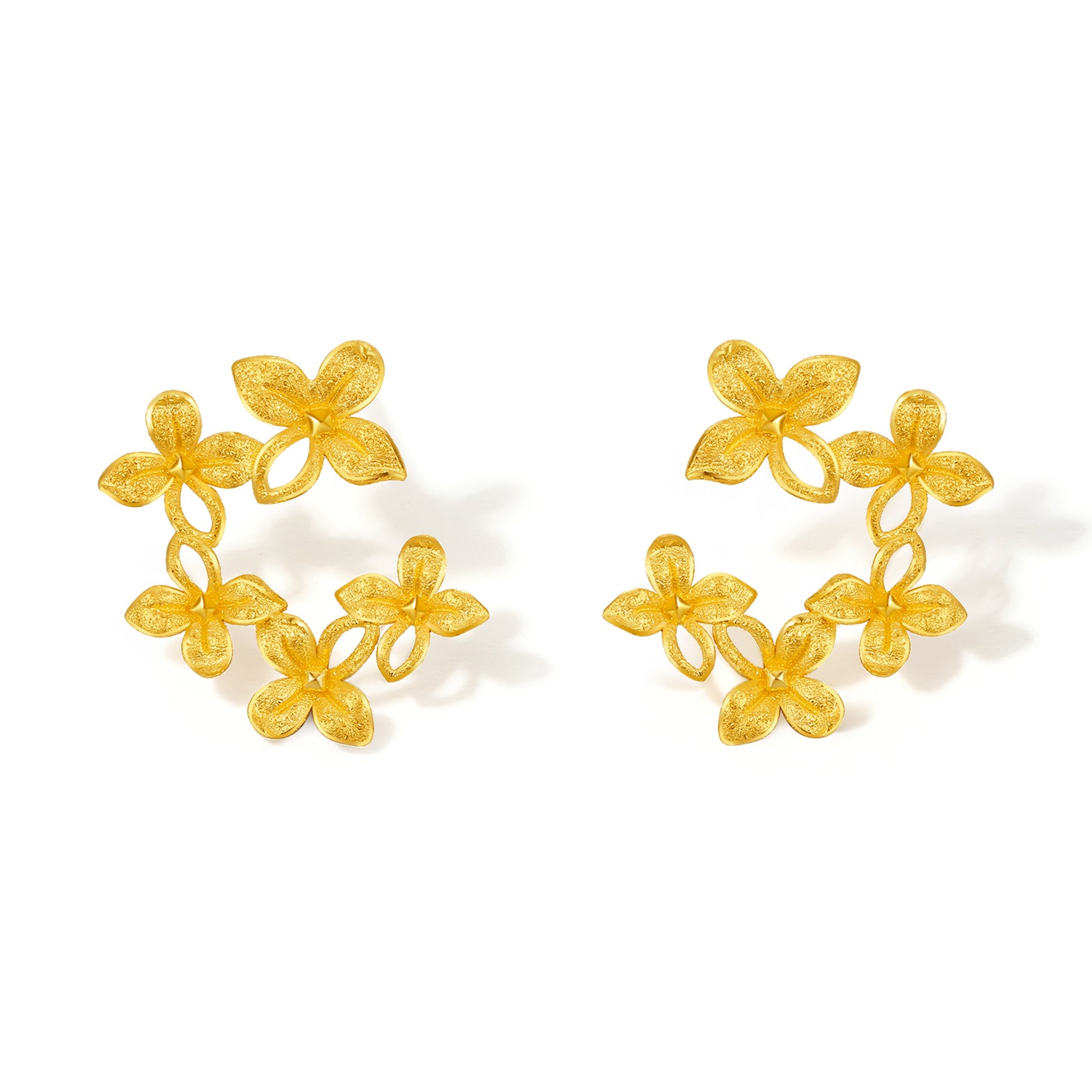 "Annie's Garden" 24K Gold Earrings Flower 2.5-2.9g A0913023