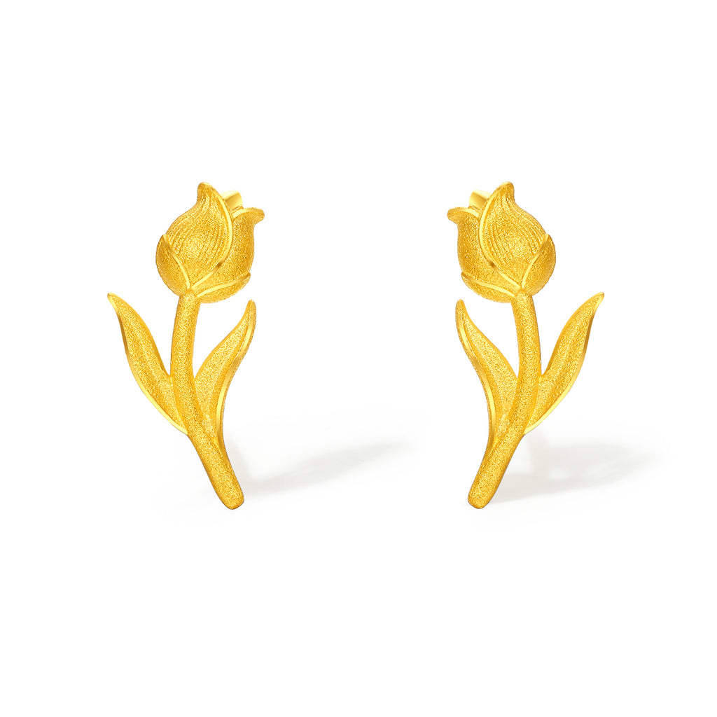 "Annie's Garden" 999 24K Gold Earrings Flower 1.4-1.8g A0913021