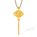 "Chinese Culture Collection - Song Brocade" 24K Gold Pendant Necklace Diamond Butterfly 10.59-13.09g W0423963