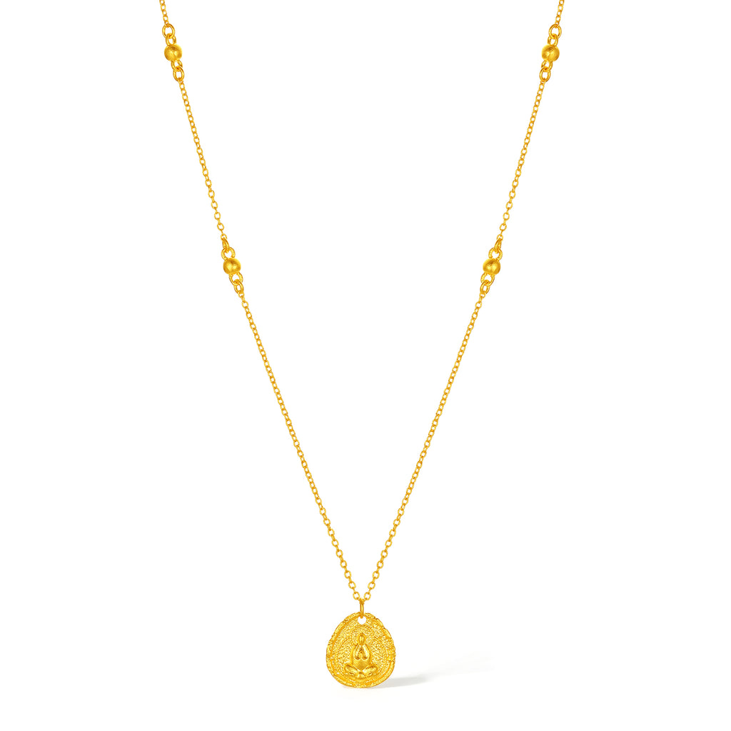 九華山 999.9 24K 金吊墜項鍊 地藏菩薩 A0614670