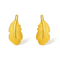 "Fugitive Princess" 999 24K Gold Earrings Feather 1.3-1.6g A0912621