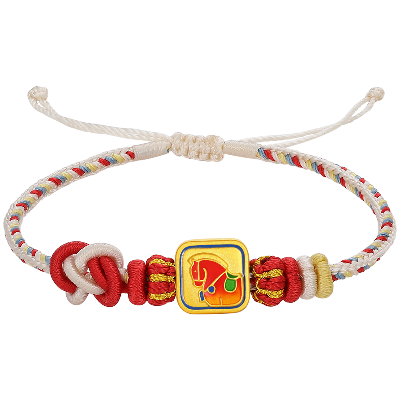 'Year of the Horse'  24K Gold String Bracelet Horse 0.89-1.19g 16cm-22cm A1720840